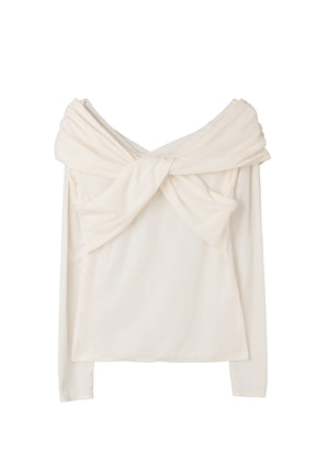 Twisted Gathered Velour Top