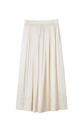 【10月上旬発送】Satin Gathered Flared Long Skirt