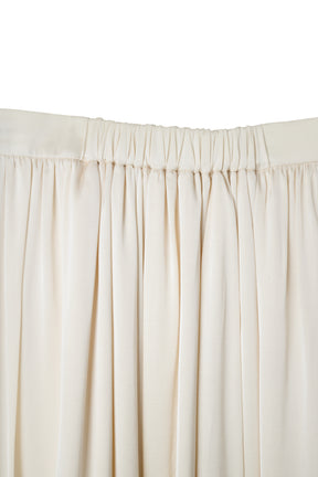 【10月上旬発送】Satin Gathered Flared Long Skirt