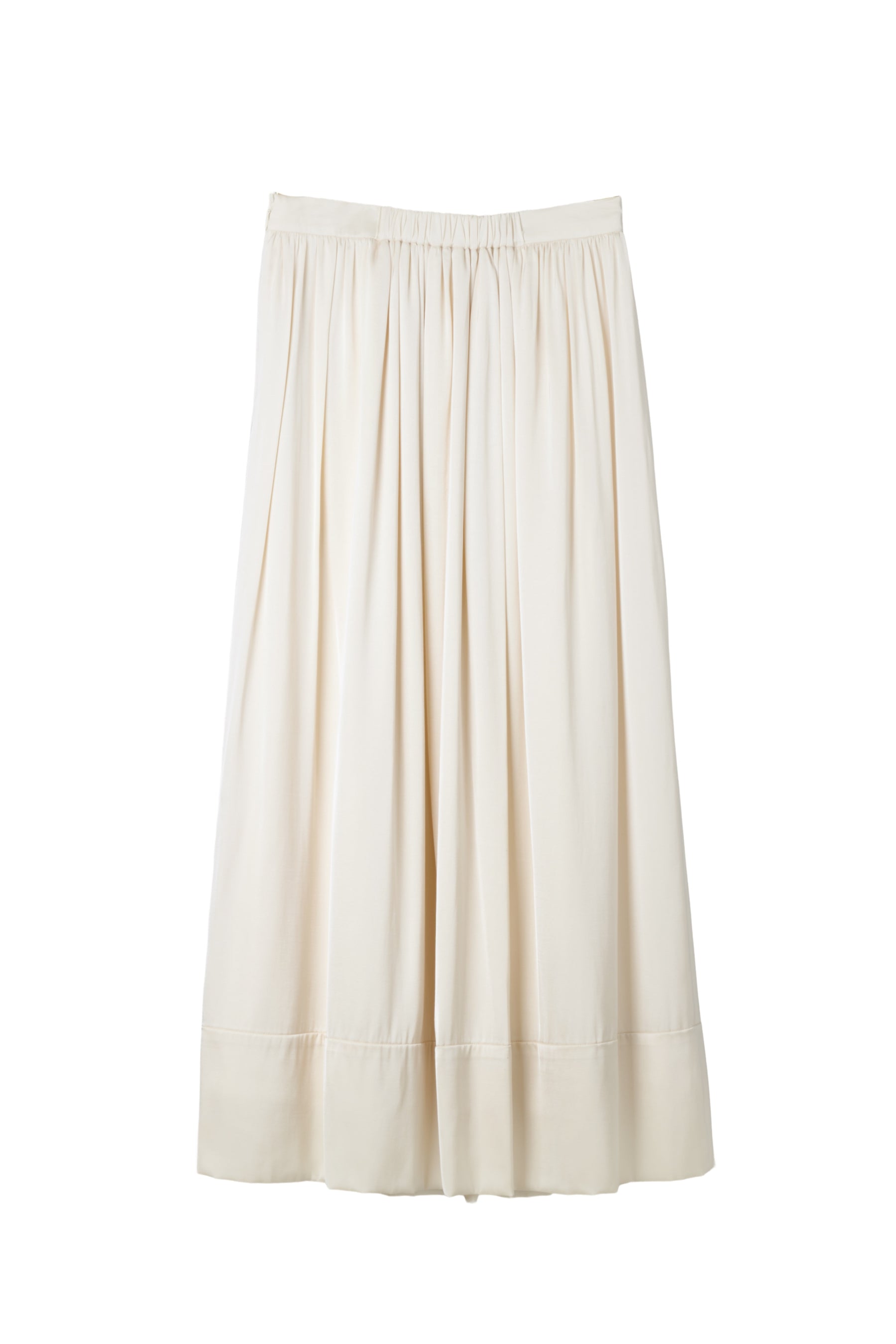 【10月上旬発送】Satin Gathered Flared Long Skirt