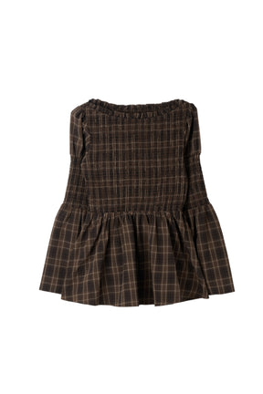 ［Essentia］【新色】Checked Flared Peplum Top