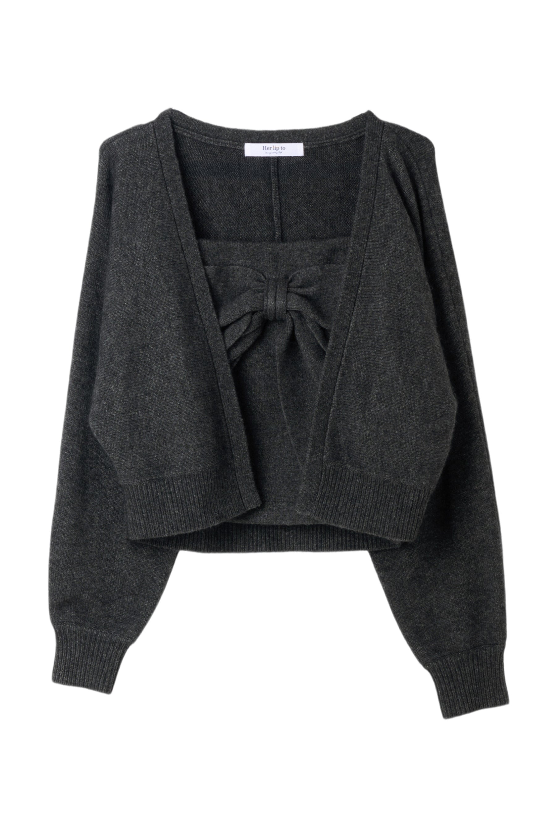 【10月中旬発送】Lydie Ribbon-Tie Knit Ensemble
