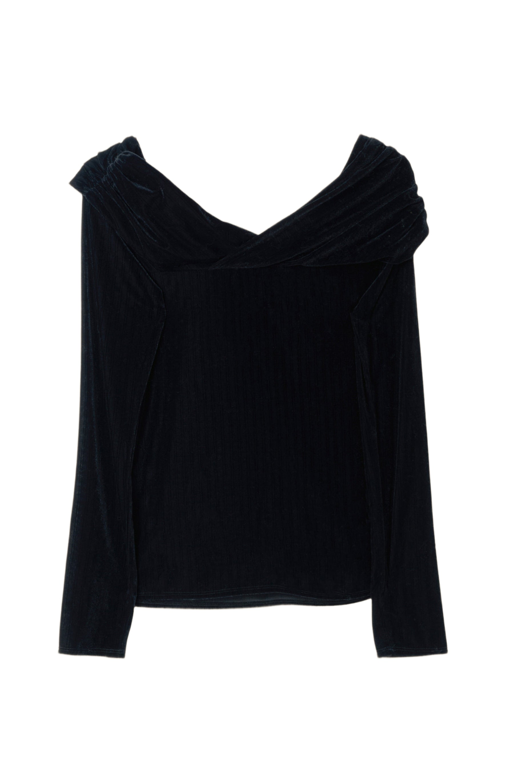 Twisted Gathered Velour Top