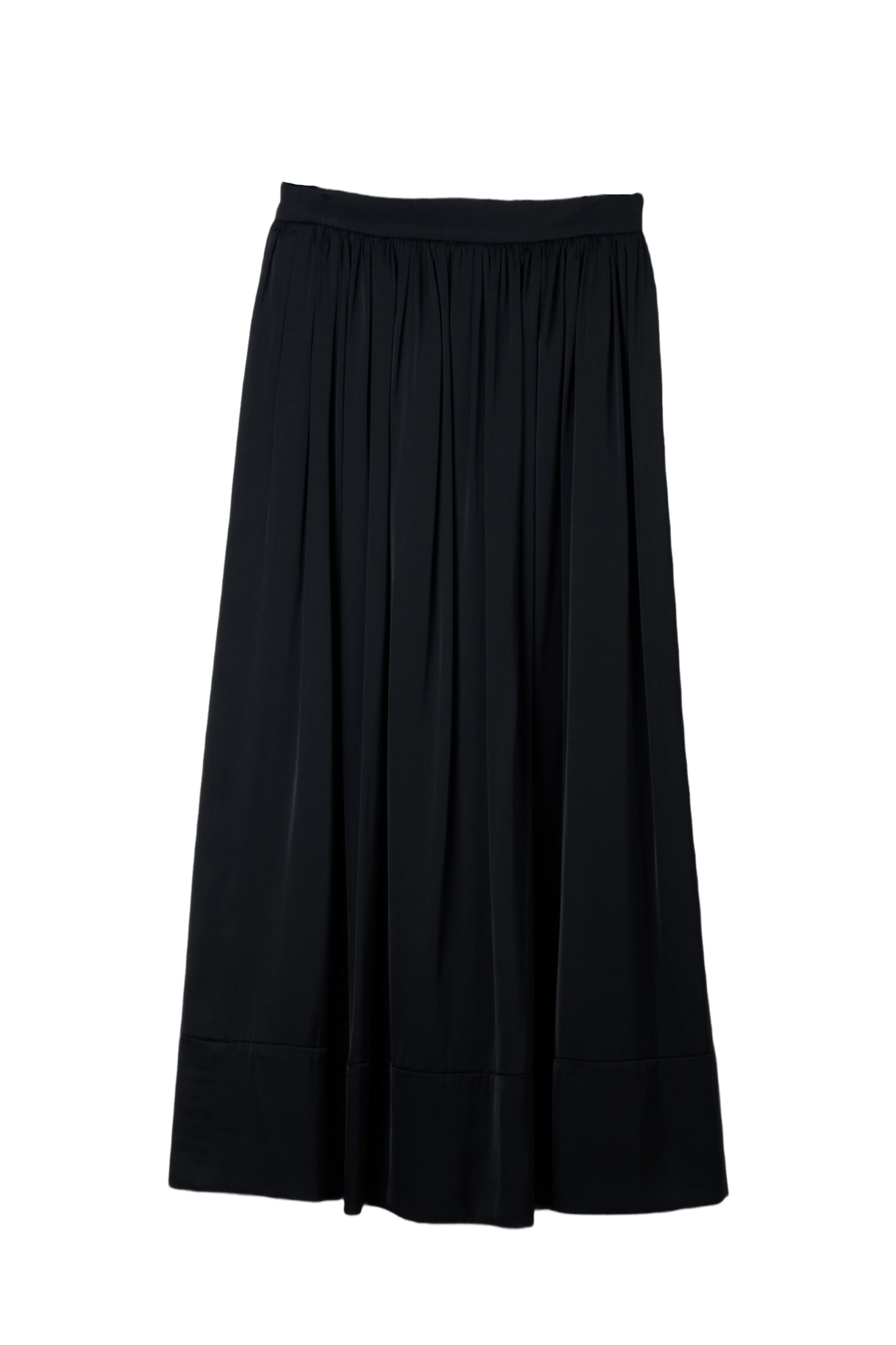 【10月上旬発送】Satin Gathered Flared Long Skirt