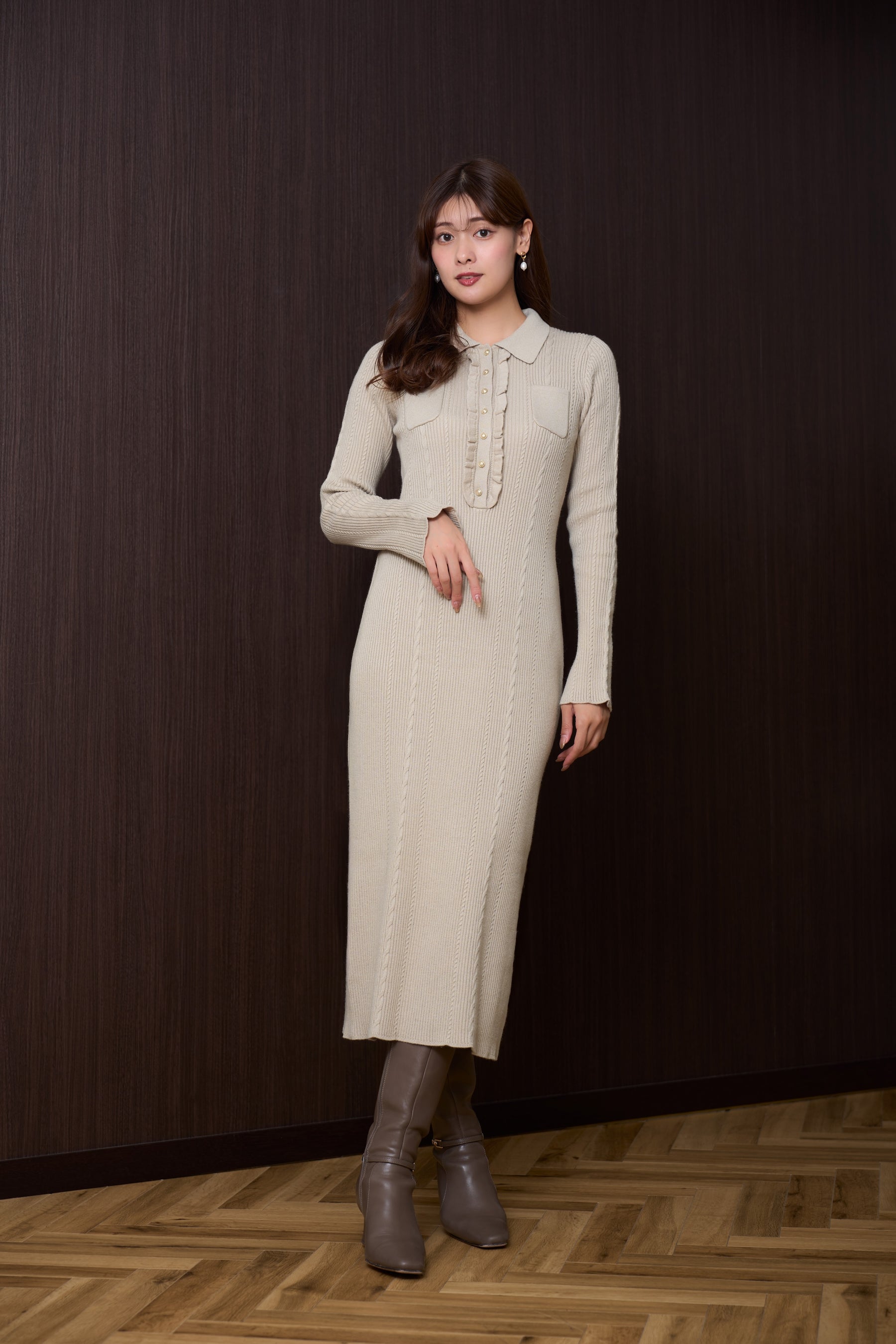 【10月中旬発送】Margot Knit Long Dress