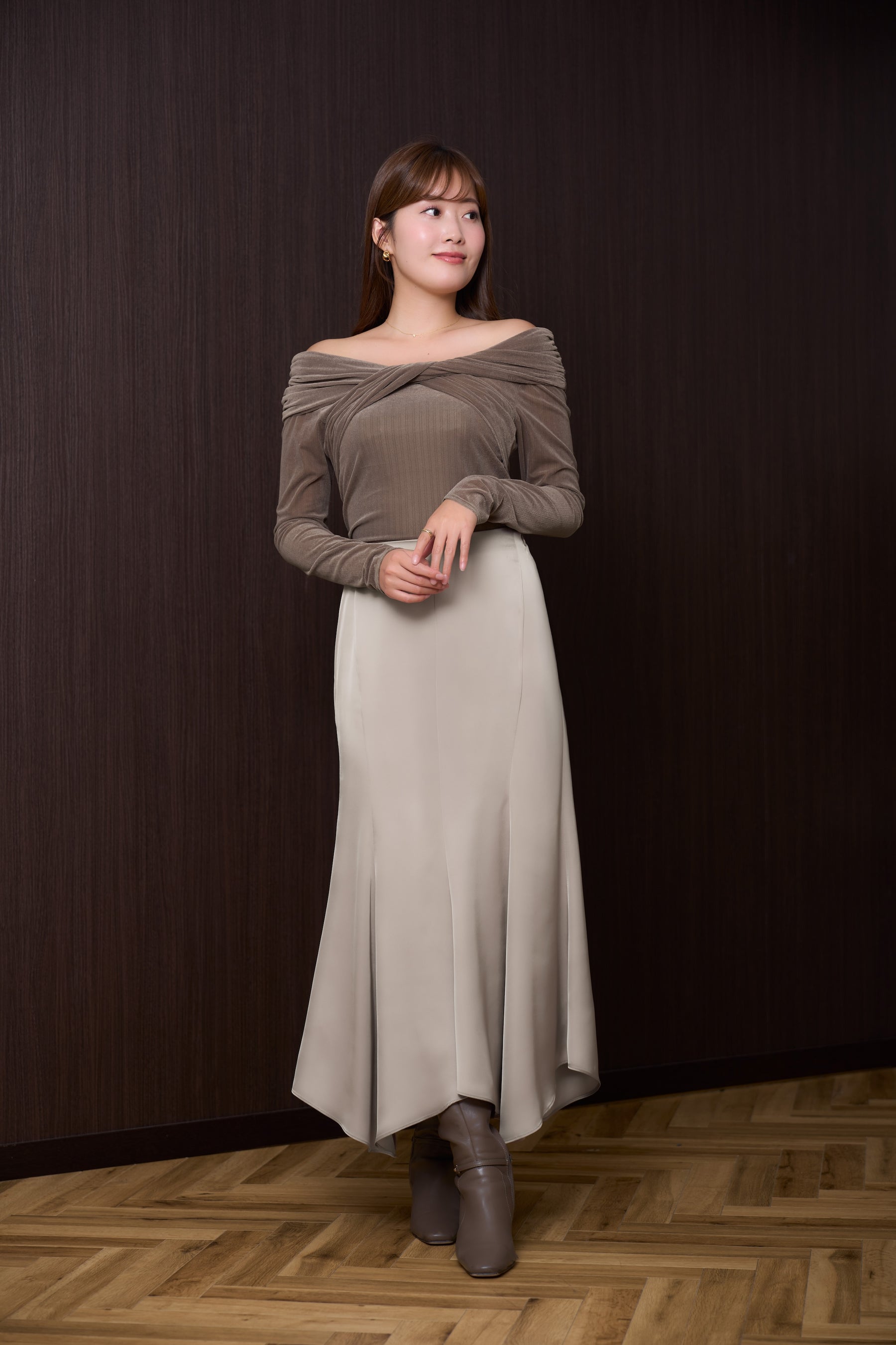 Twisted Gathered Velour Top