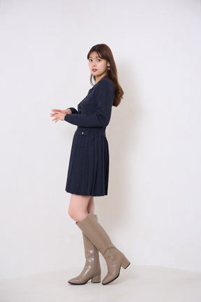 【10月中旬発送】Margot Pleated Knit Mini Dress
