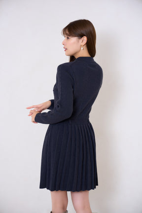 【10月中旬発送】Margot Pleated Knit Mini Dress