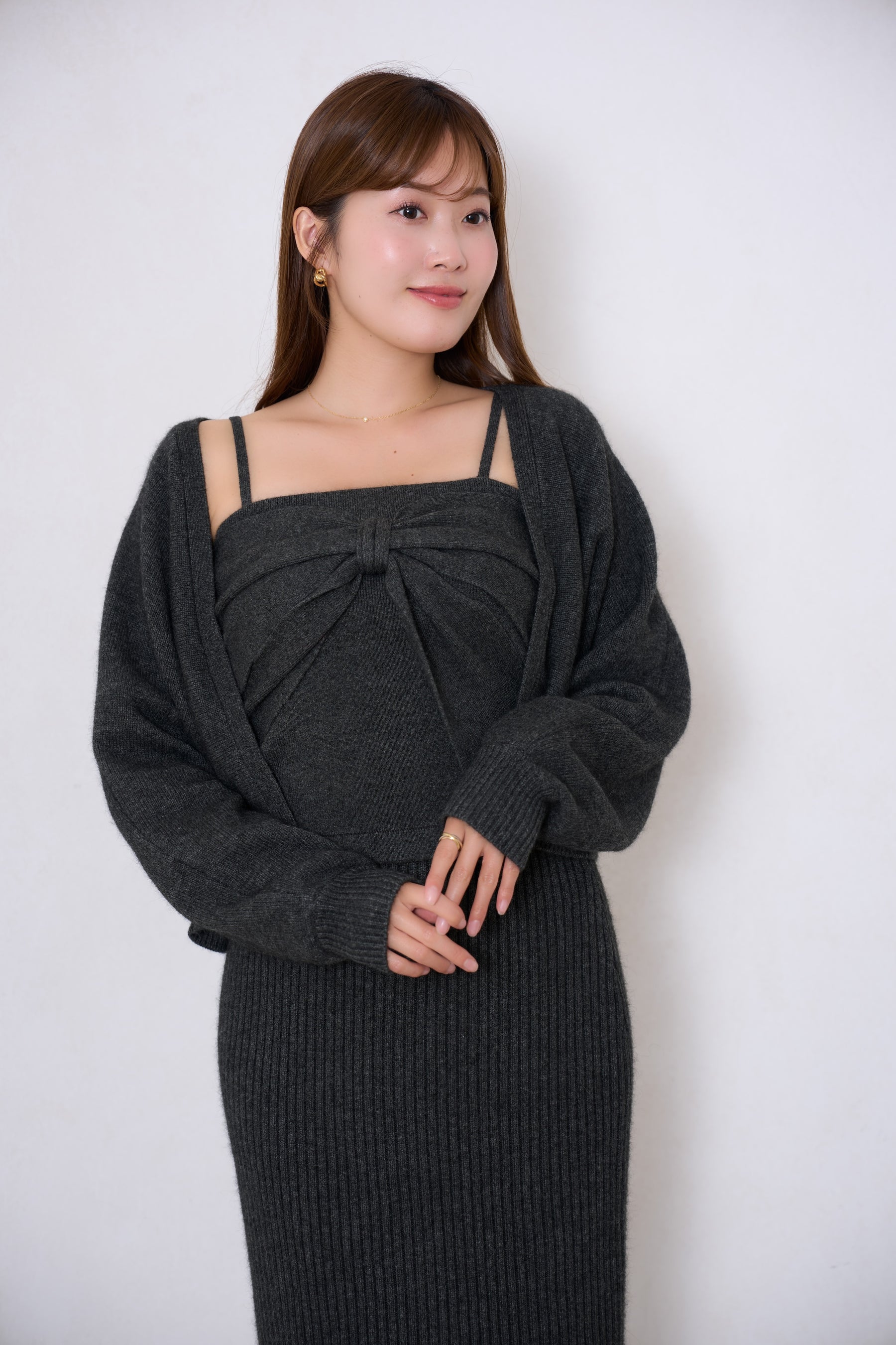 【10月中旬発送】Lydie Ribbon-Tie Knit Ensemble