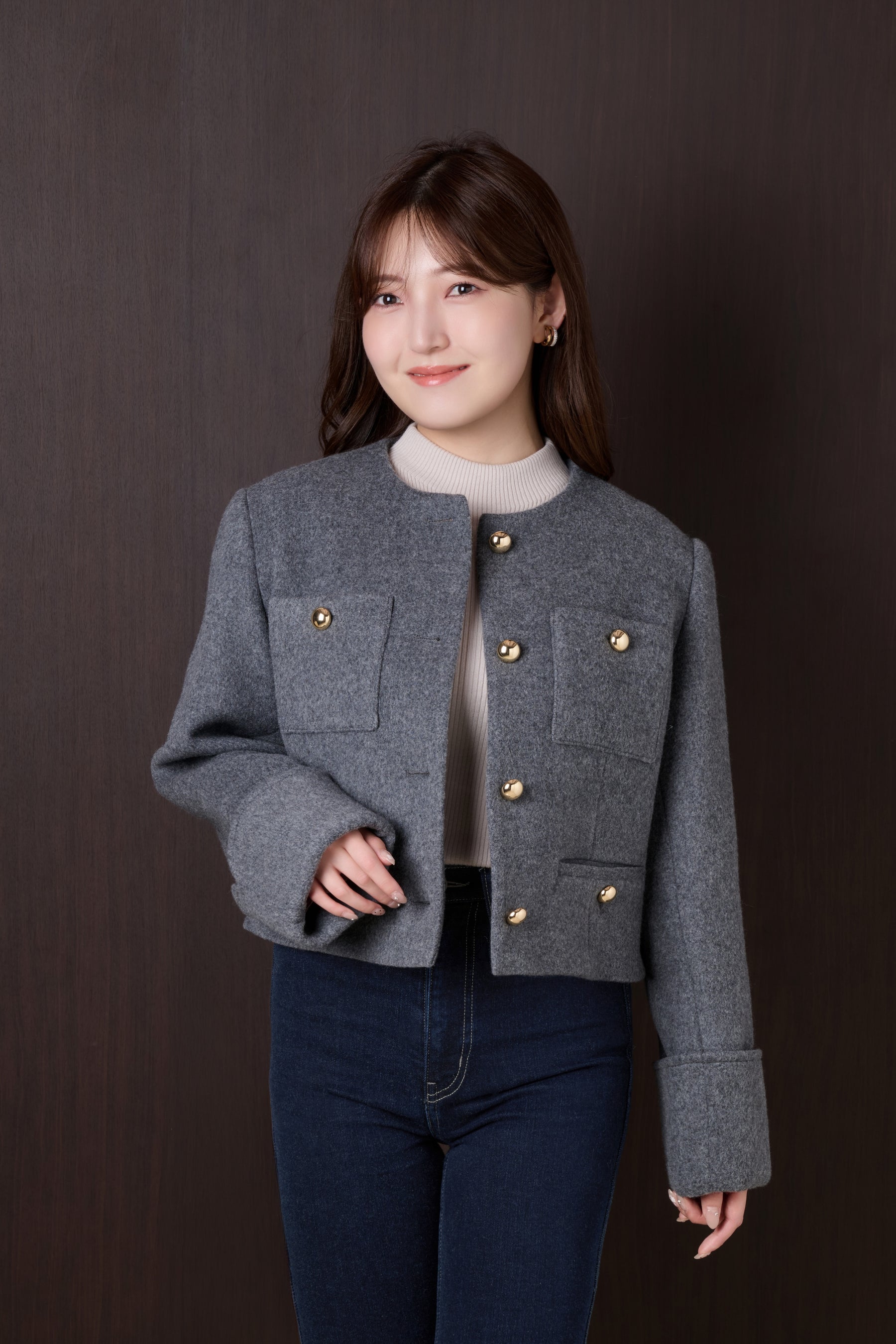 Joana Faux Fur-Hem Wool Coat