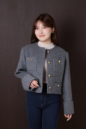 Joana Faux Fur-Hem Wool Coat