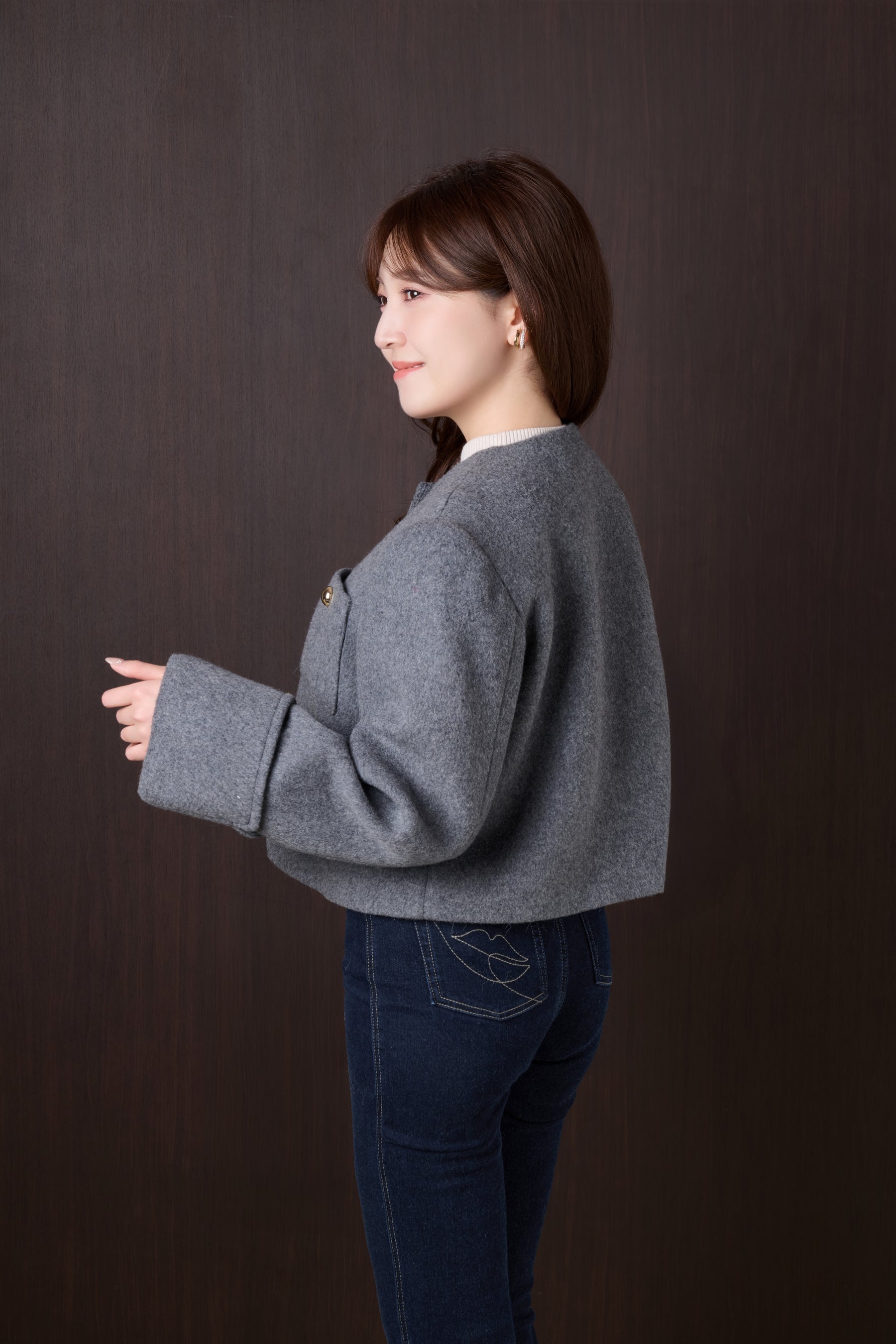 Joana Faux Fur-Hem Wool Coat