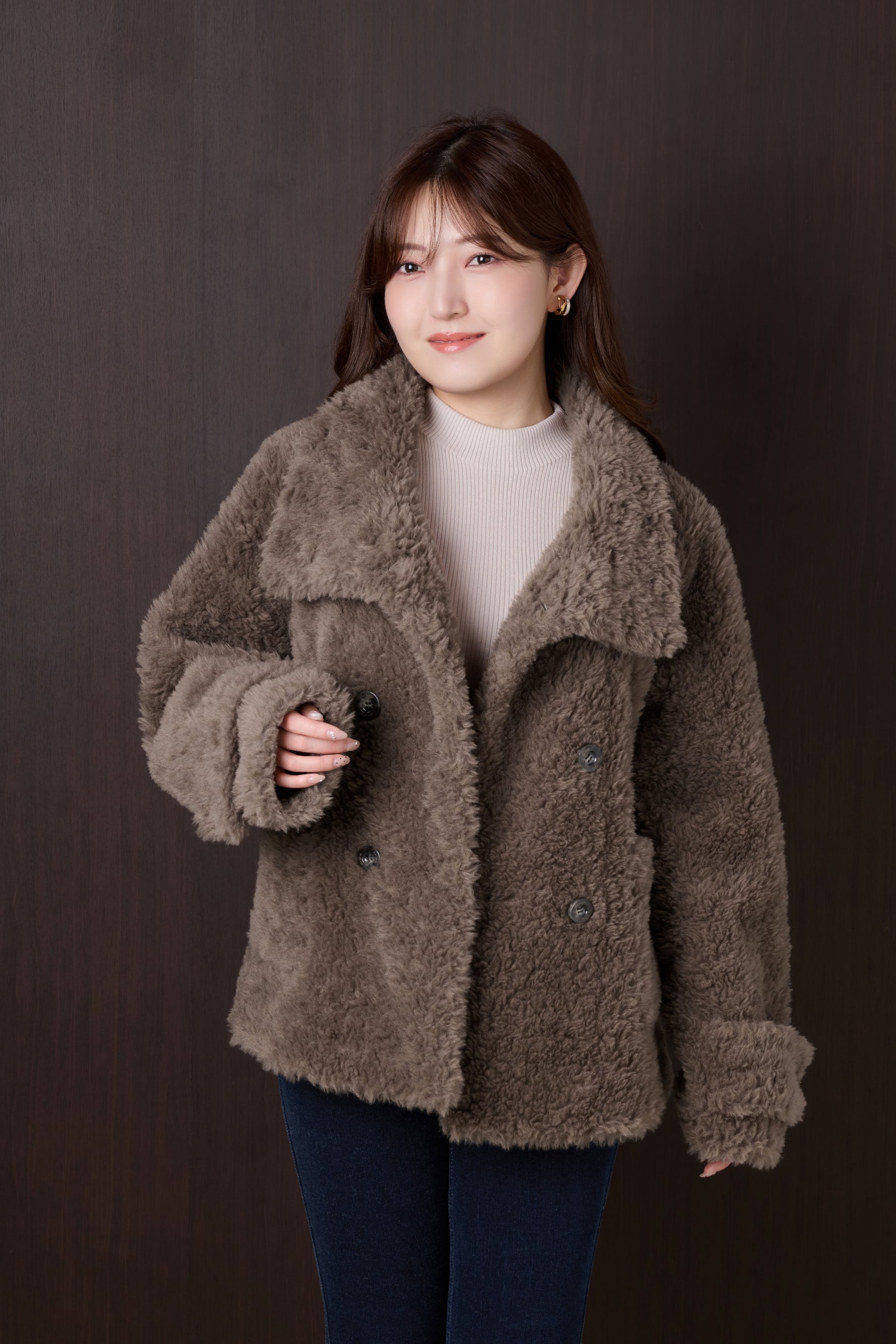 Penelope Faux Fur Double-Breasted Coat