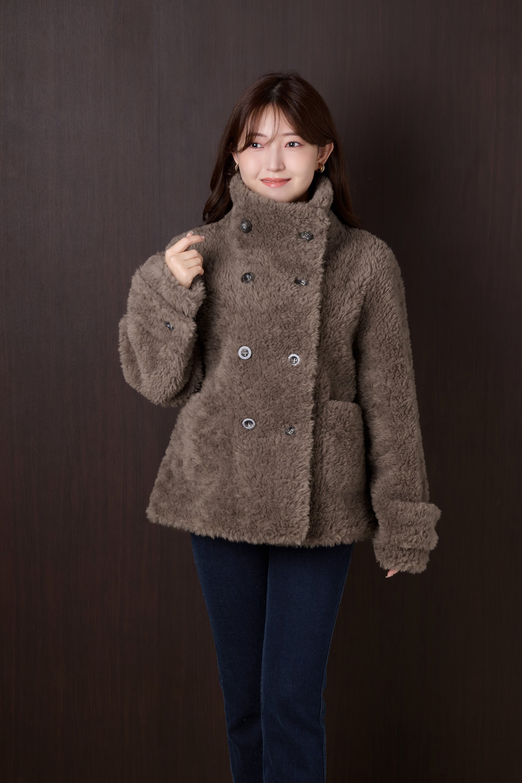 Penelope Faux Fur Double-Breasted Coat