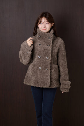 Penelope Faux Fur Double-Breasted Coat