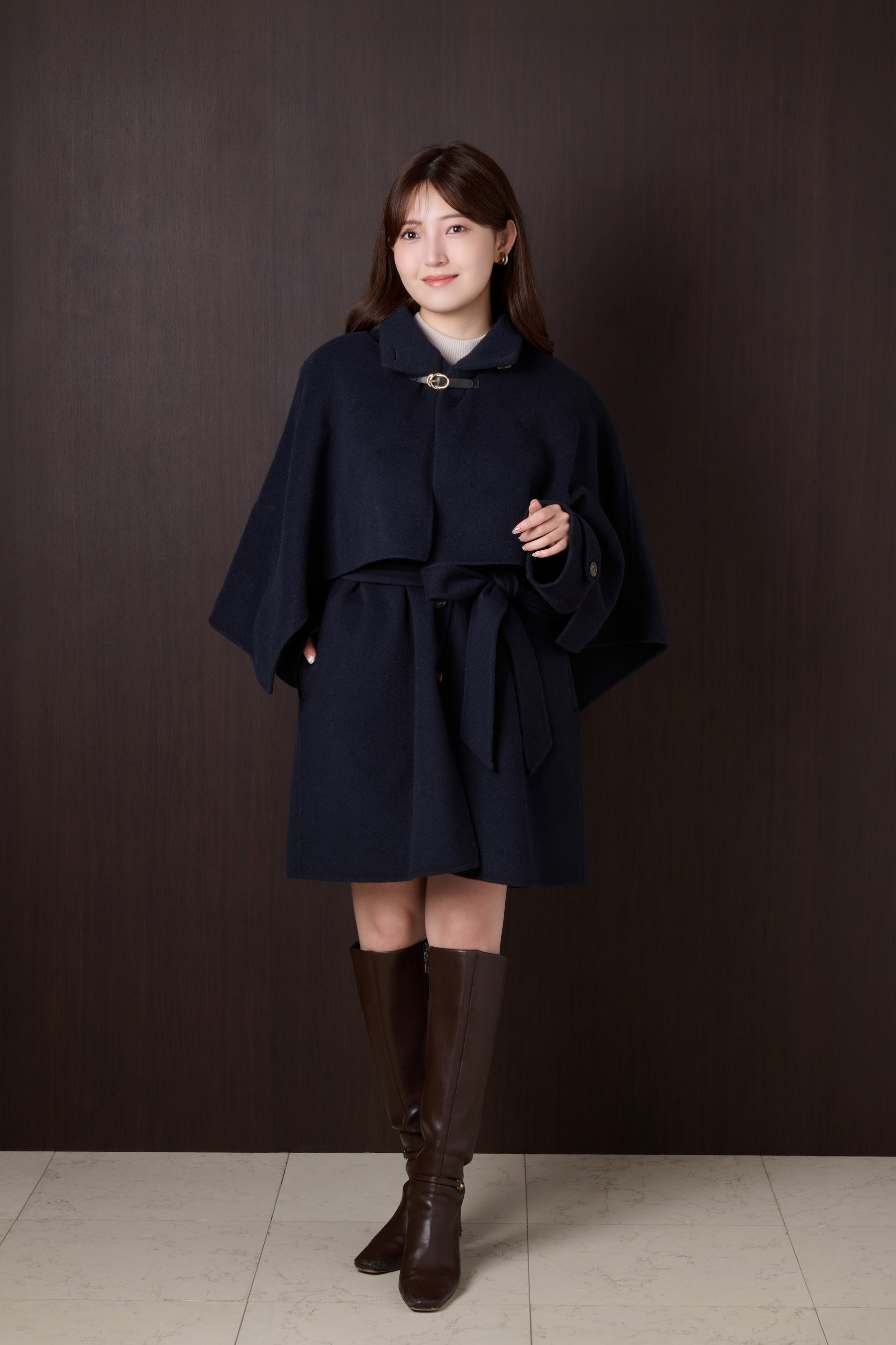 【10月下旬発送】Wool Rever Layered Cape Coat