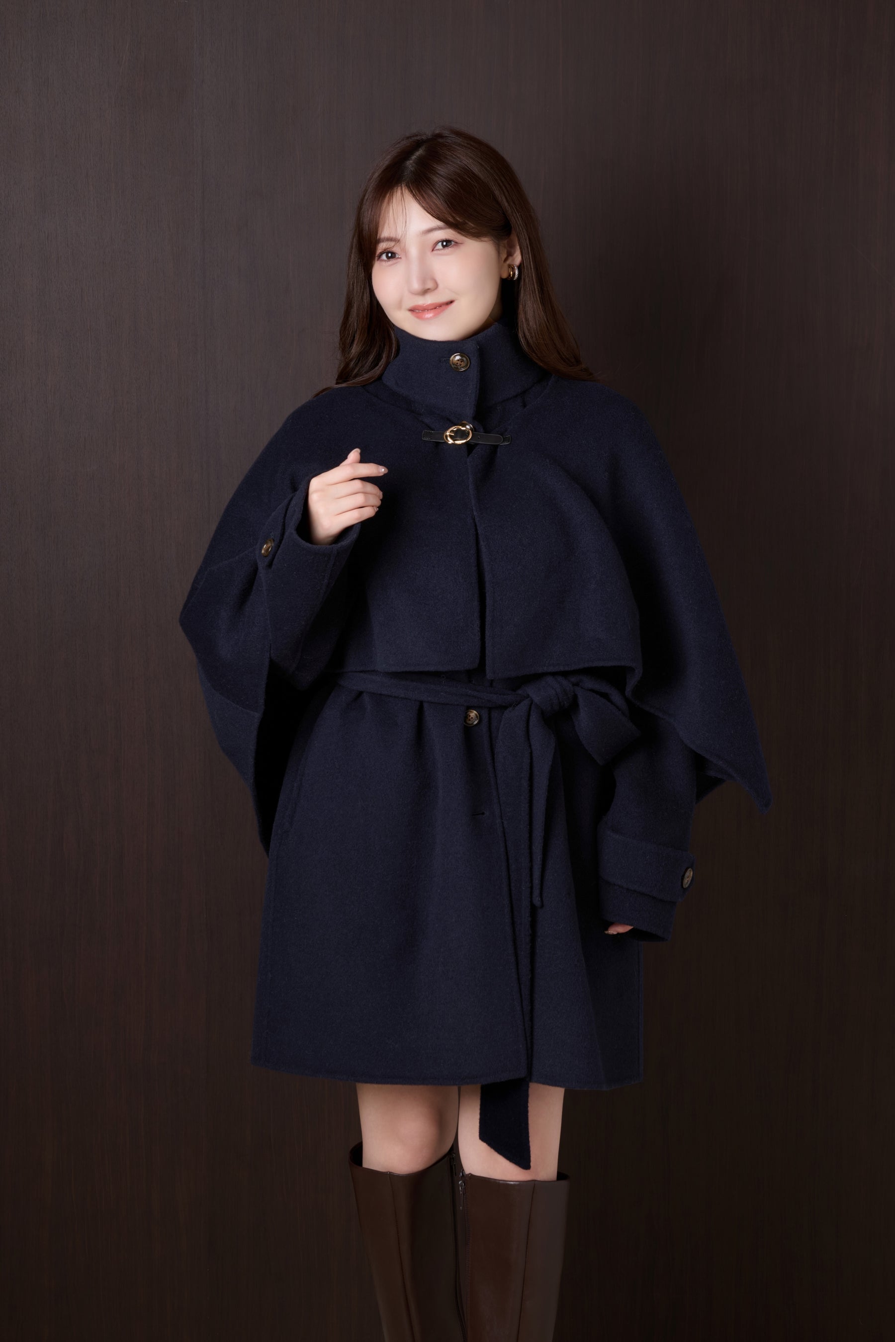【10月下旬発送】Wool Rever Layered Cape Coat