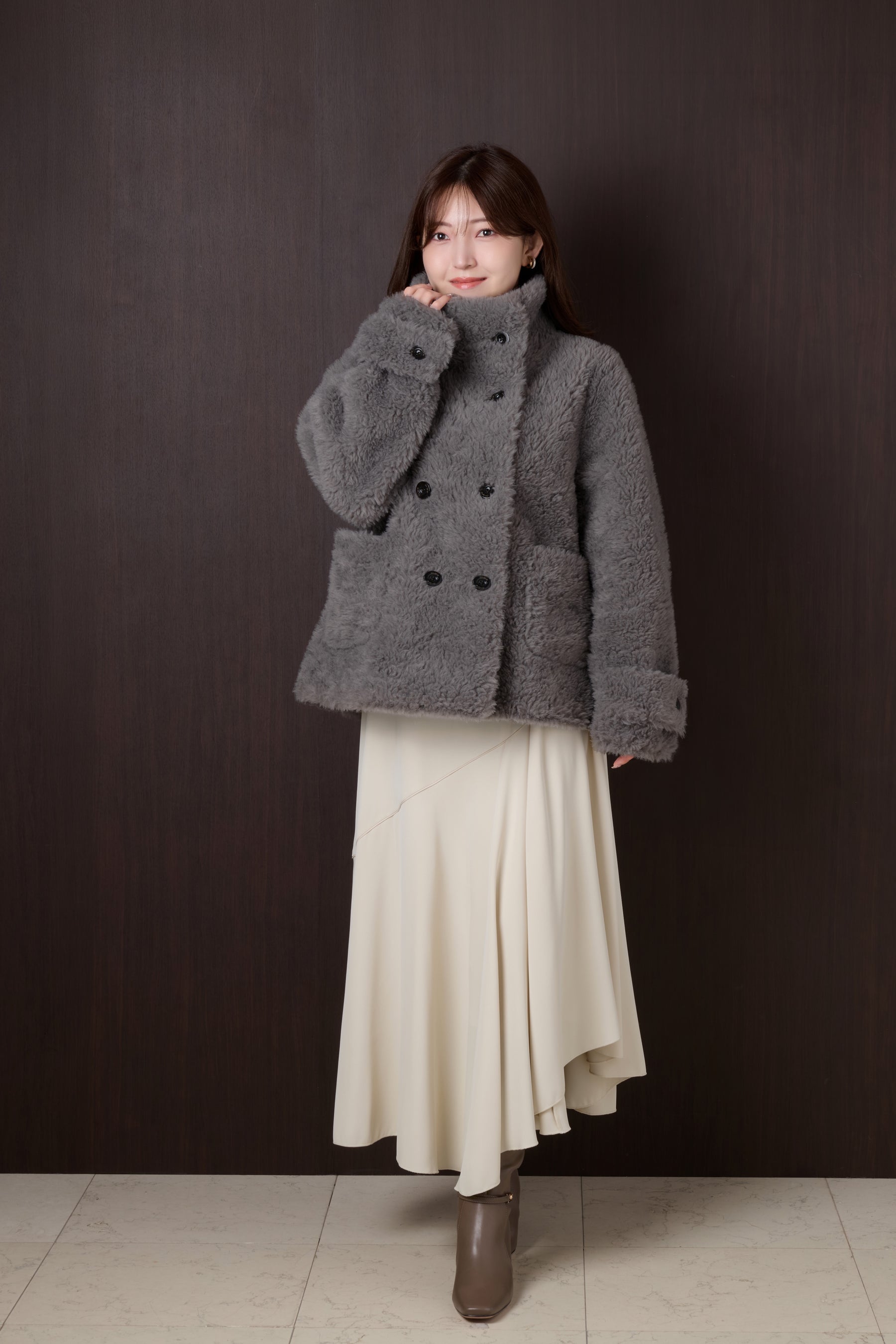 Penelope Faux Fur Double-Breasted Coat