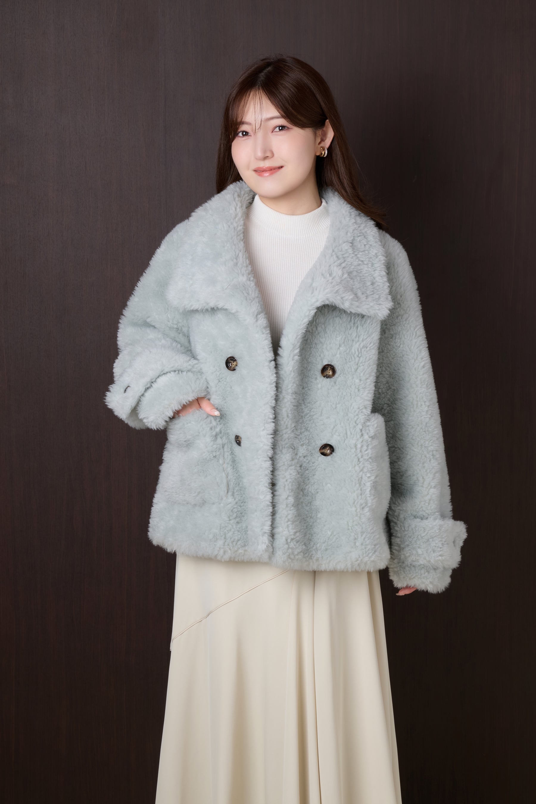 Penelope Faux Fur Double-Breasted Coat