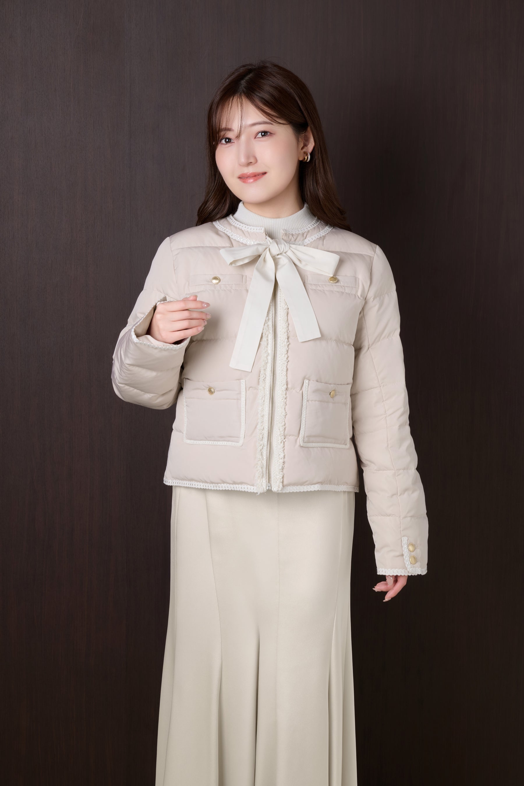Aurelia Bow Trim Down Jacket