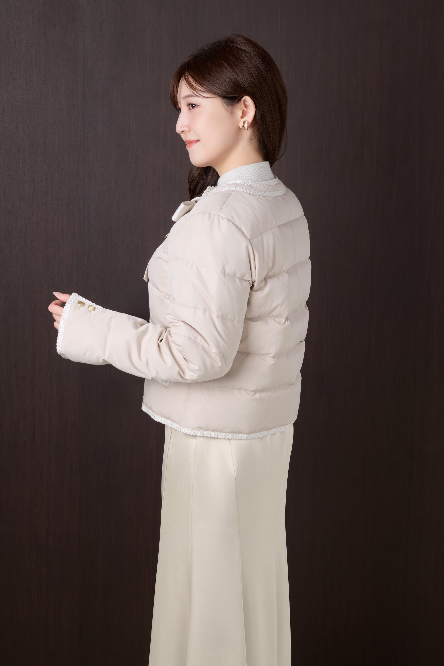 Aurelia Bow Trim Down Jacket