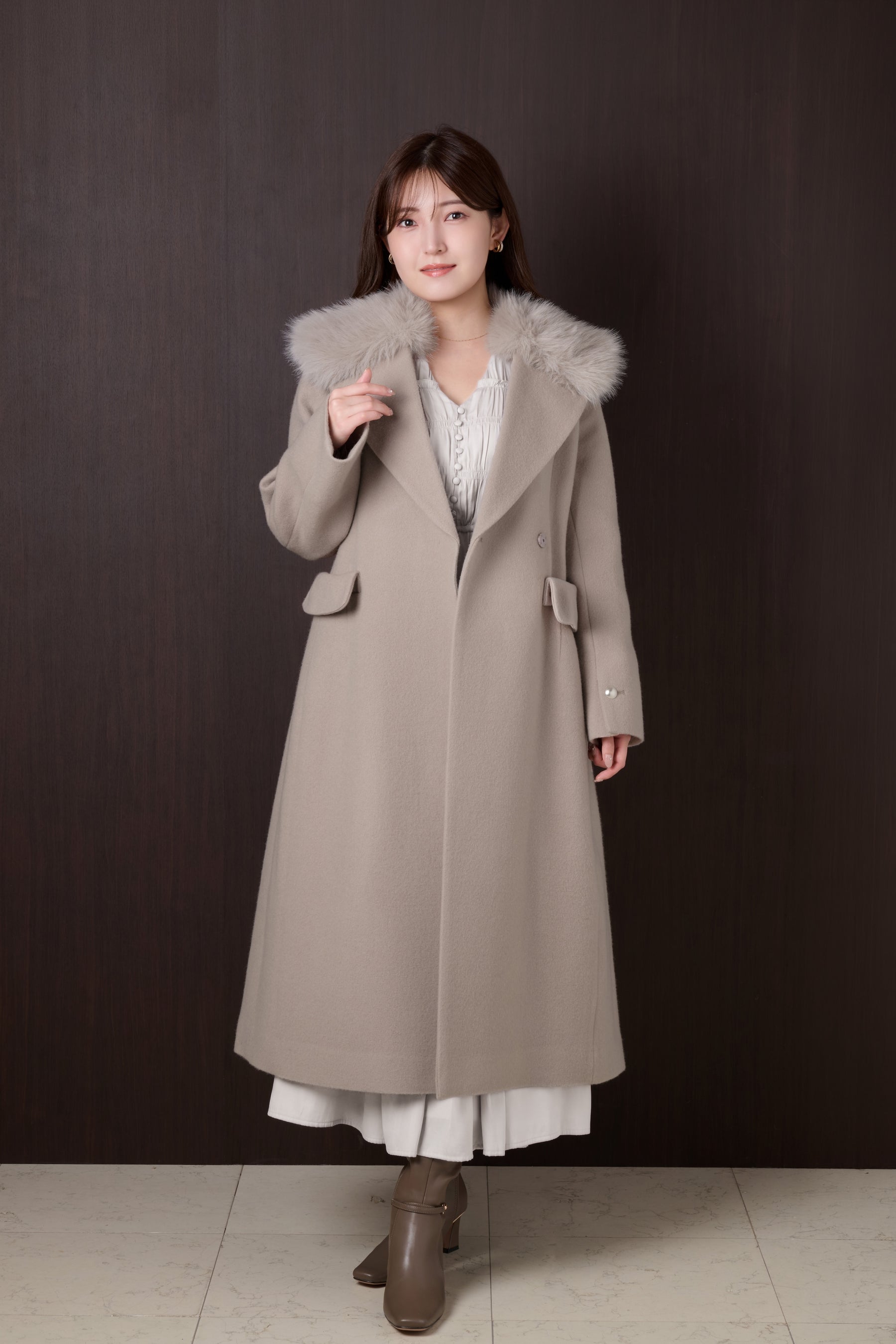 10月中旬発送】Nicole Wool-Blend Longline Coat