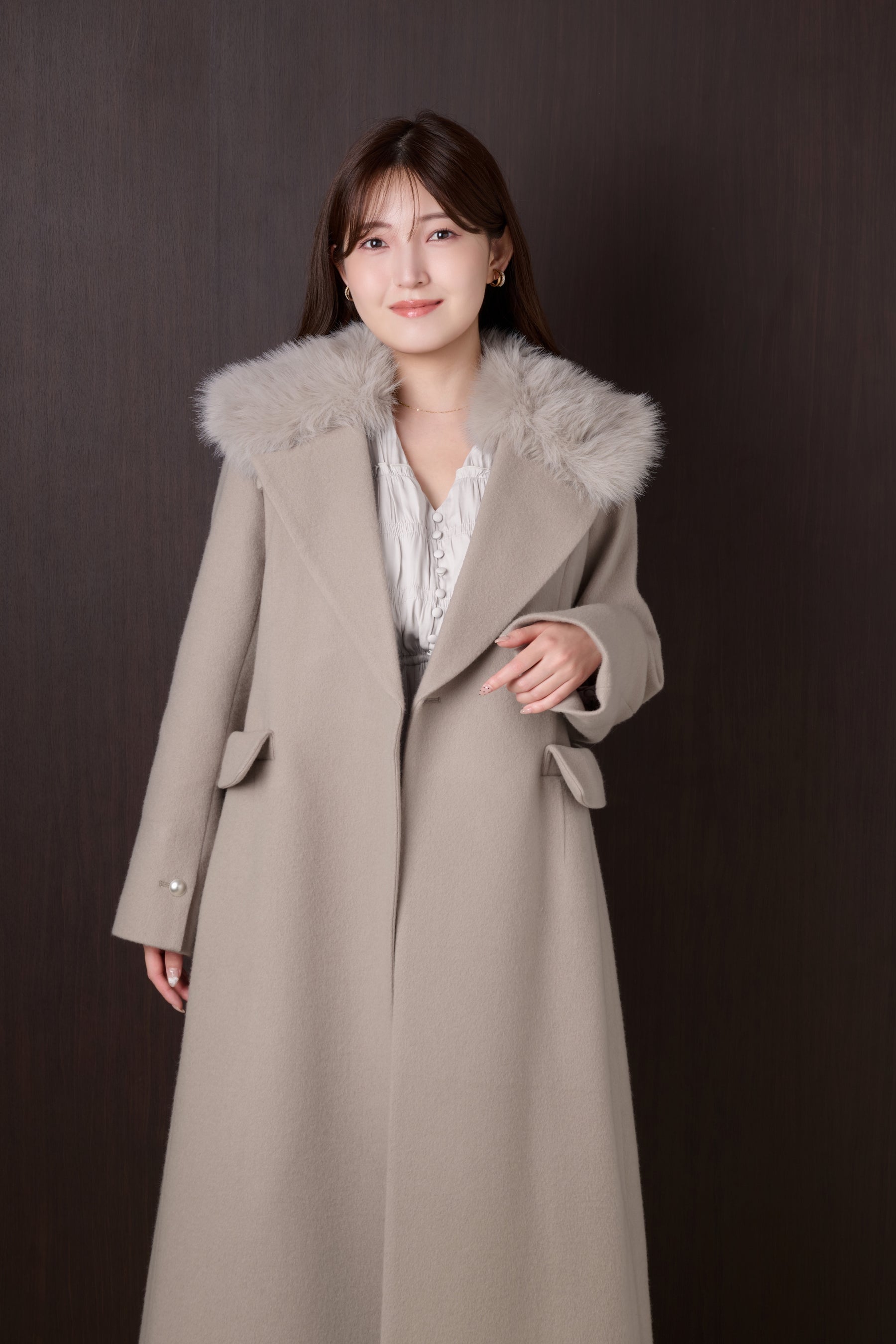 新品未使用UNMINOUアンミヌポップコーンニットコート フリーサイズ グレー 10月中旬発送】Nicole Wool-Blend Longline Coat