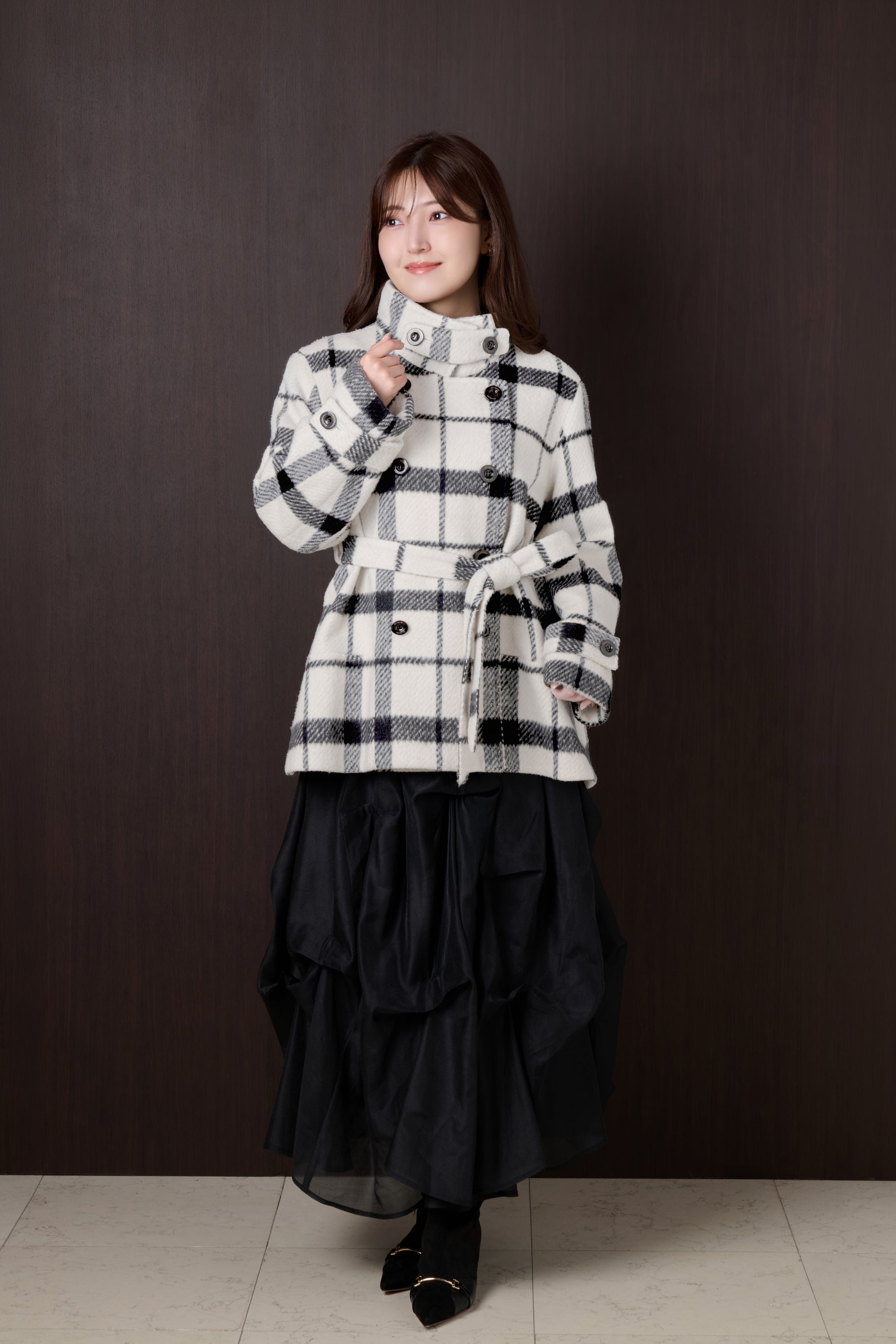 美品✨ カステルバジャック ロゴ総柄 ダウンコート フード付き 白黒 46 10月中旬発送】Balzac Wool-Blend Coat
