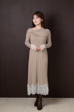 Tullia Lace-Hem Knit Dress