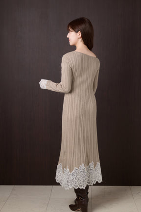 Tullia Lace-Hem Knit Dress
