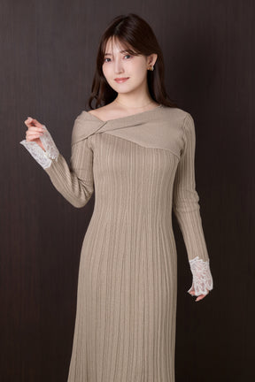 Tullia Lace-Hem Knit Dress