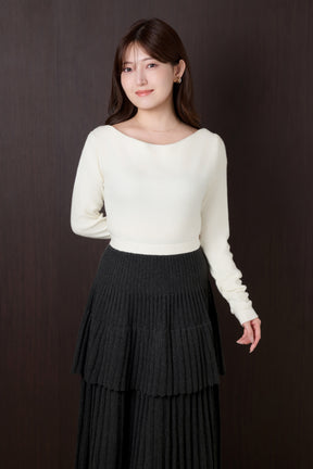Soft Pleated Tiered Knit Dress