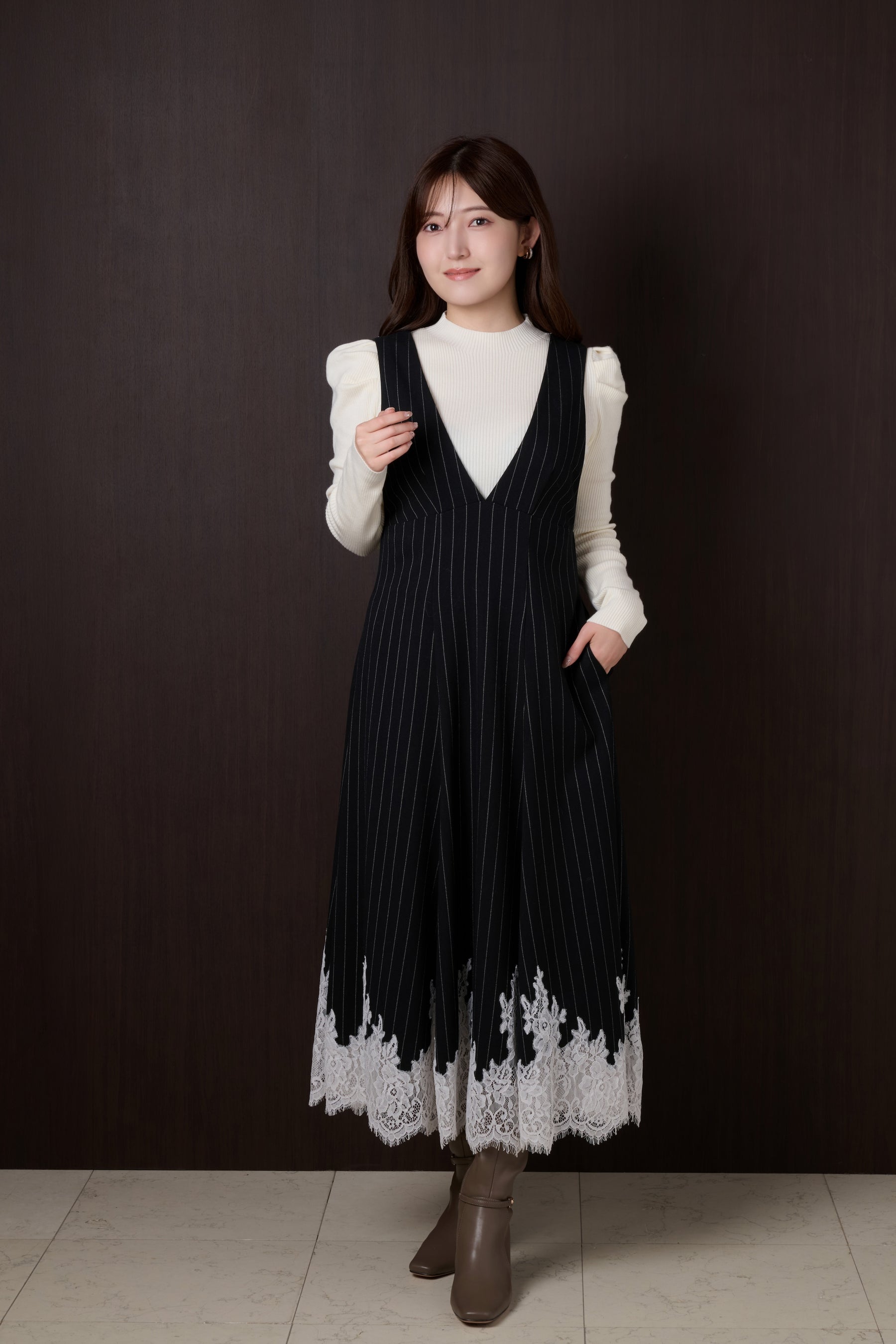 Florence Lace-Trim Jumper Dress