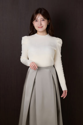 Sculpted Sleeve Rib Knit Top