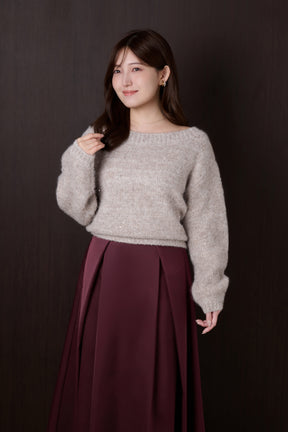 Back-Ribbon Twinkle Knit Top
