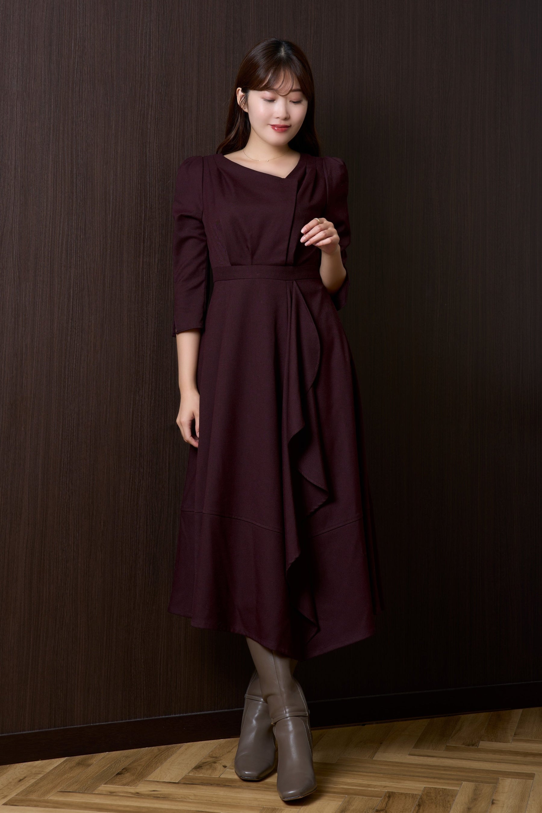 Grand Twill Ruffled Dress