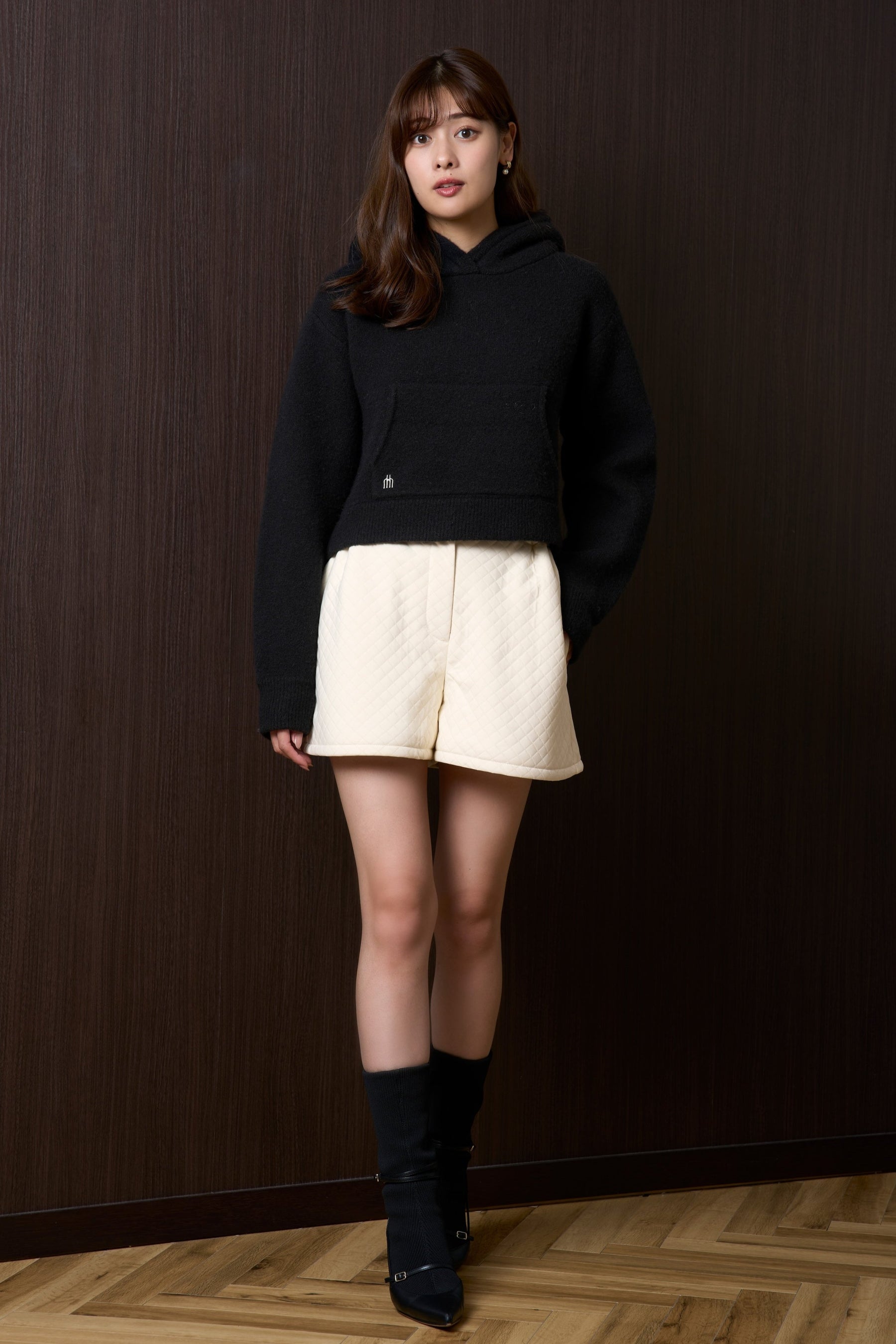 Trois Logo Knit Hoodie