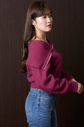 Big Collar  Knit Top