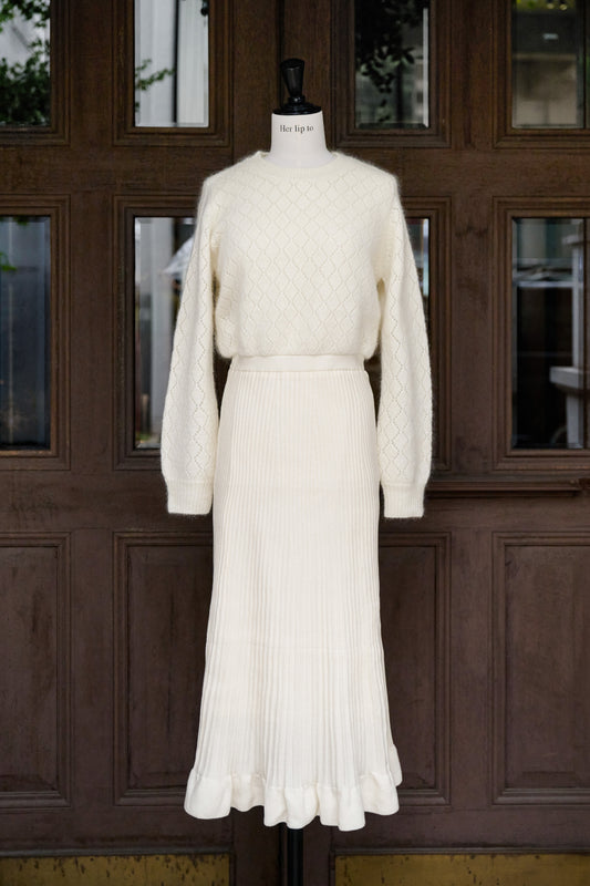 Lattice Eyelet Knit Dress