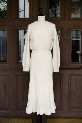 Lattice Eyelet Knit Dress