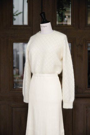 Lattice Eyelet Knit Dress