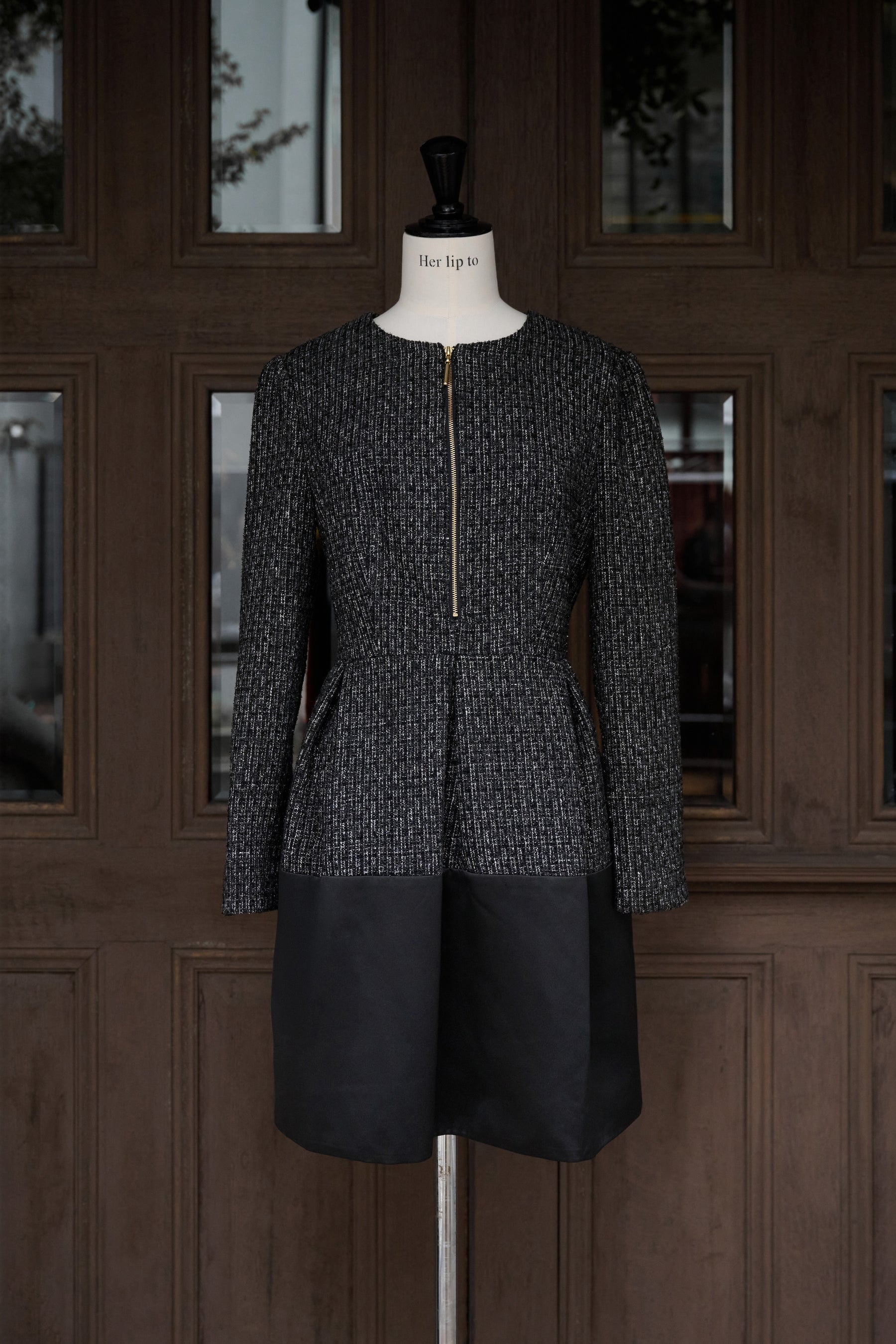 Laila Tweed Zip Mini Dress