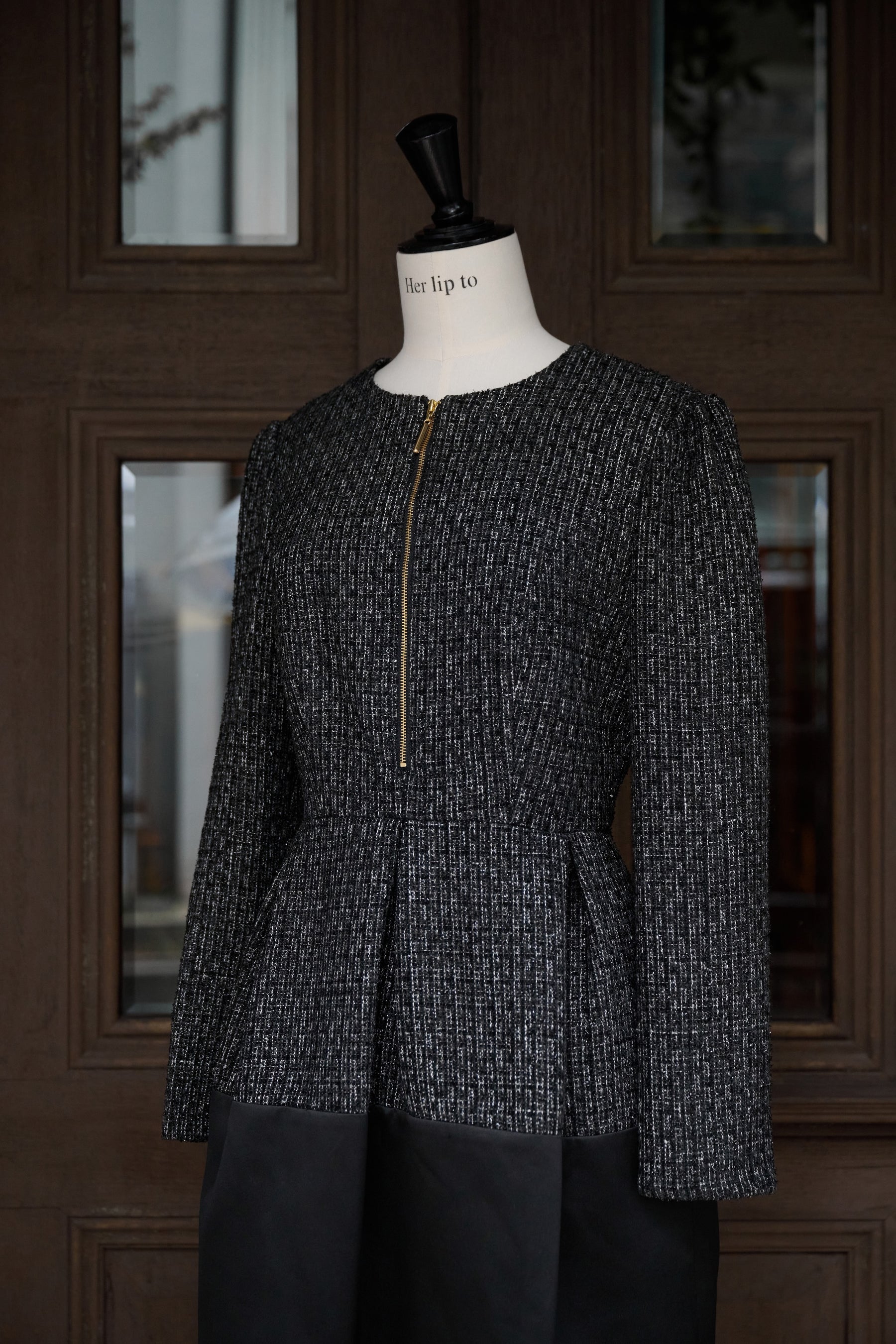Laila Tweed Zip Mini Dress