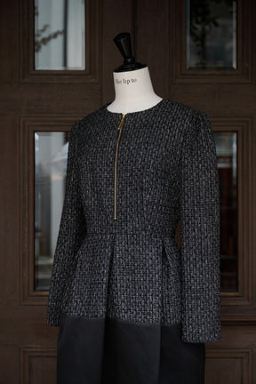 Laila Tweed Zip Mini Dress
