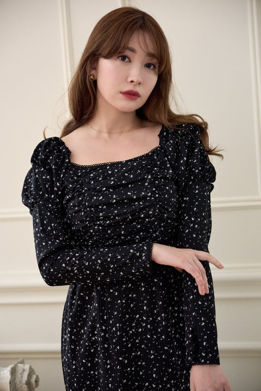【10月上旬出貨】Capucine Bloom Sleeve Chiffon Dress