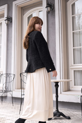 Elise Boucle Peplum Coat