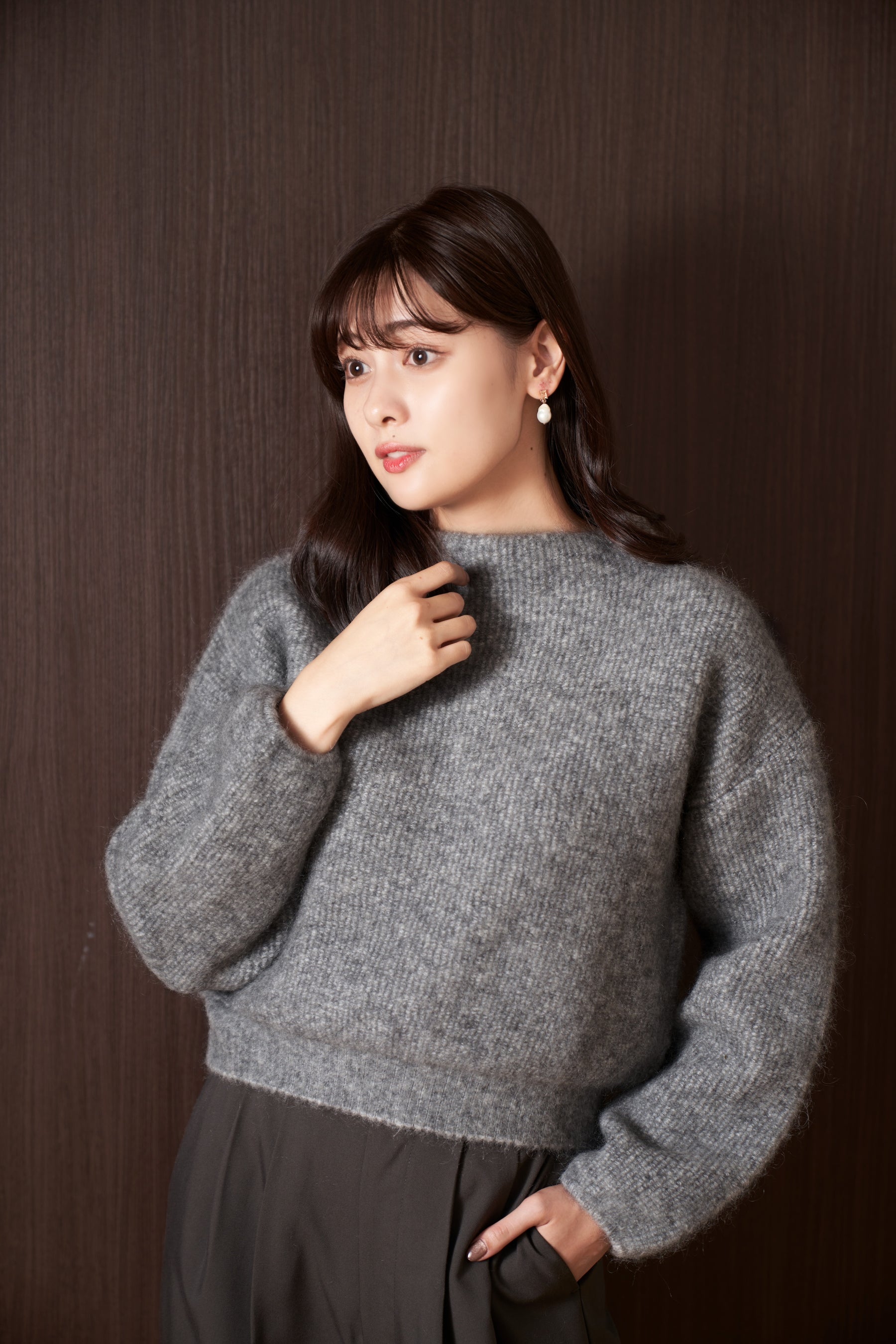 Mohair Blend Knit Pullover