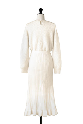 Lattice Eyelet Knit Dress