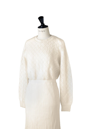 Lattice Eyelet Knit Dress
