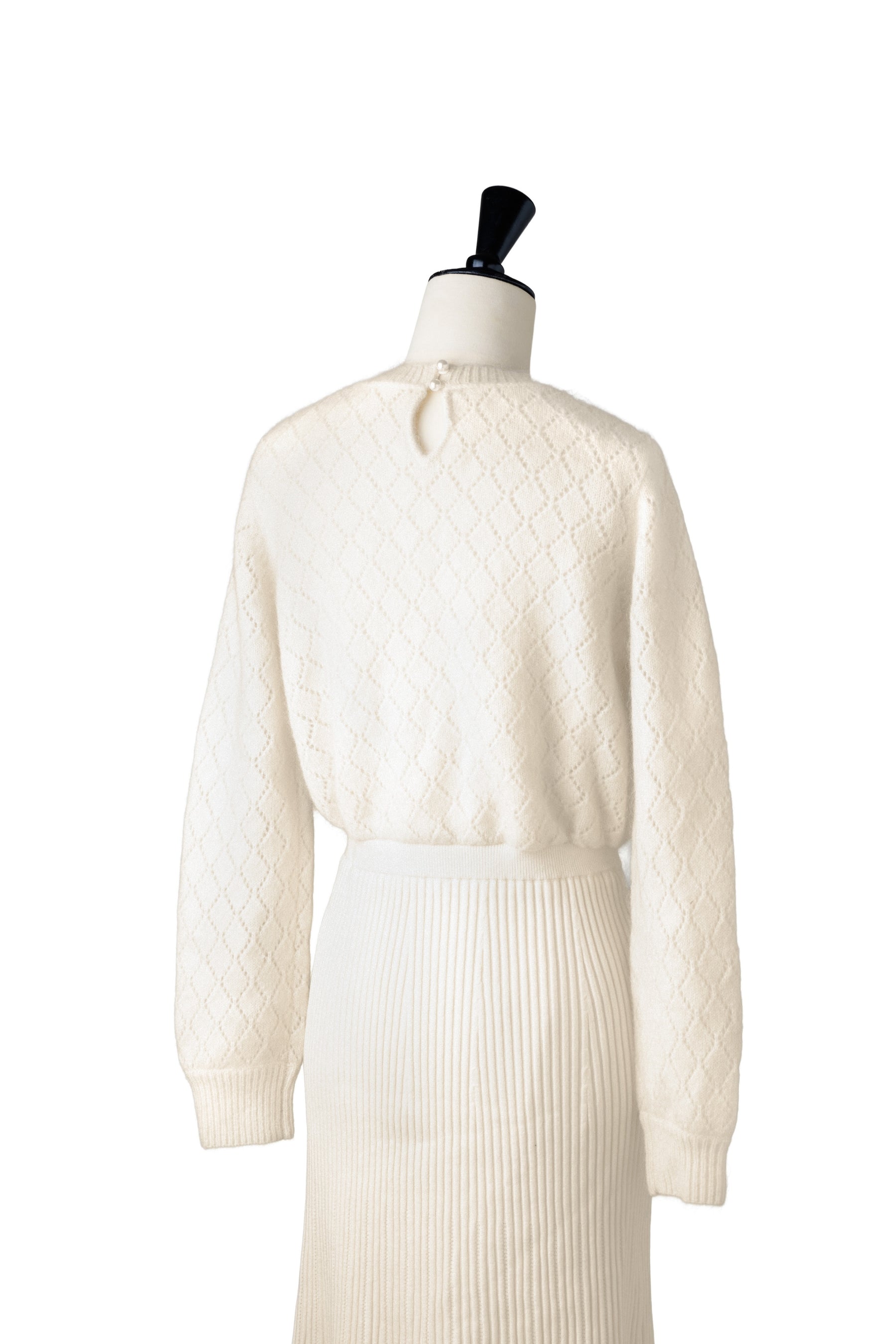 Lattice Eyelet Knit Dress